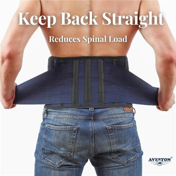 AVESTON Back Support Lower Back Brace for Back Pain Relief: Thin Breathable - Picture 4 of 7